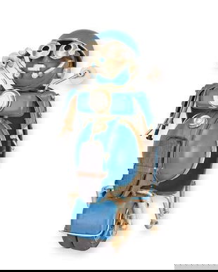 Model robot metal albastru