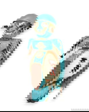 Model robot metal bleu