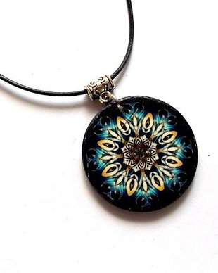 colier lemn mandala 47056