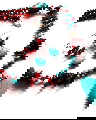 set cu coral si turcoaz 46744