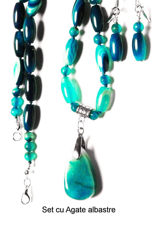 Set cu Agate bleu (038)