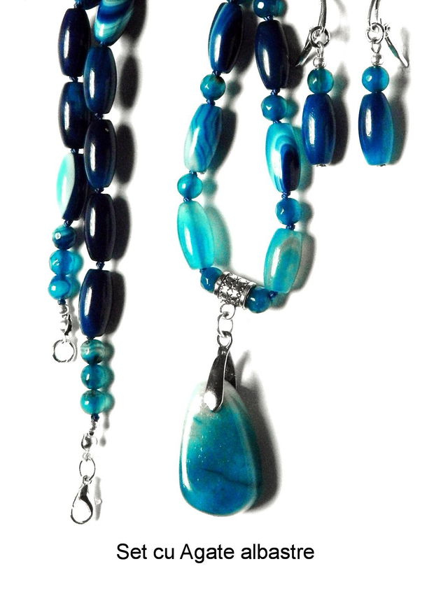 Set cu Agate bleu (038)