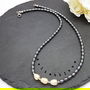 Colier handmade - hematit si perle cultura (cod1082)