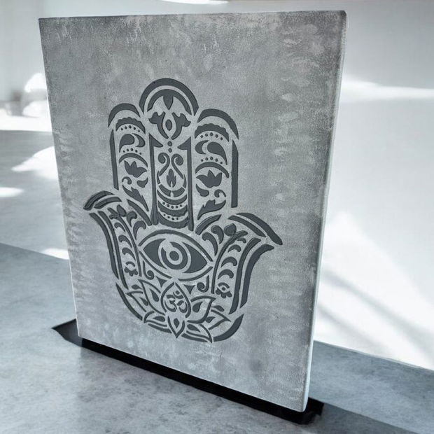 Tablou pe canvas pictat manual Mana Fatimei/Hamsa