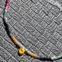 Colier argint safir albastru galben rubin smarald brioleta safir galben ombre nuante gradient lant argint minimalist boho chic trendy - Transport gratuit