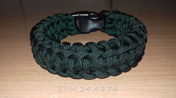 Brățară paracord verde pădurar Aquarius cu cu închizătoare trident