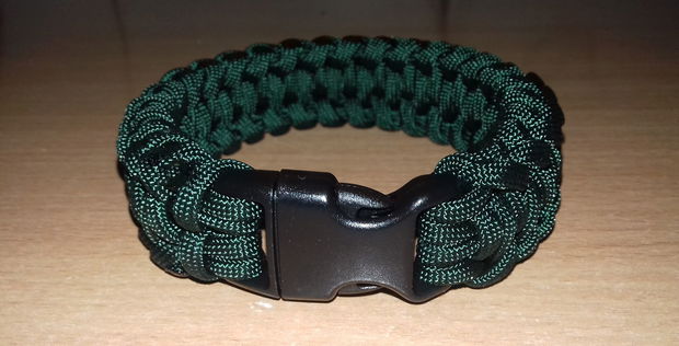 Brățară paracord verde pădurar Aquarius cu cu închizătoare trident