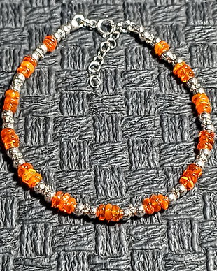 Bratara argint opal de foc etiopian minimalista boho chic trendy - Transport gratuit