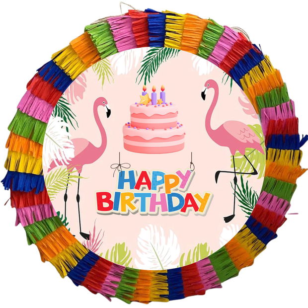 Pinata Aniversari Copii, 35 cm, model Flamingo Roz