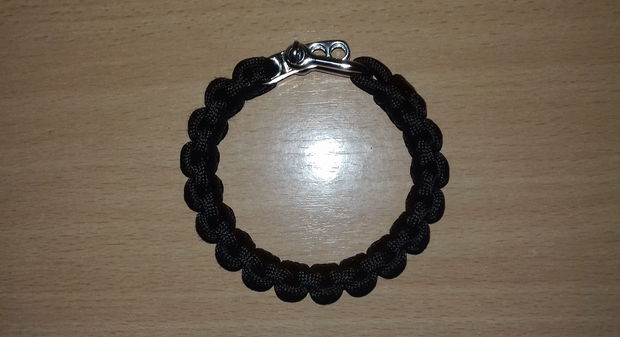 Set paracord negru brățară și breloc