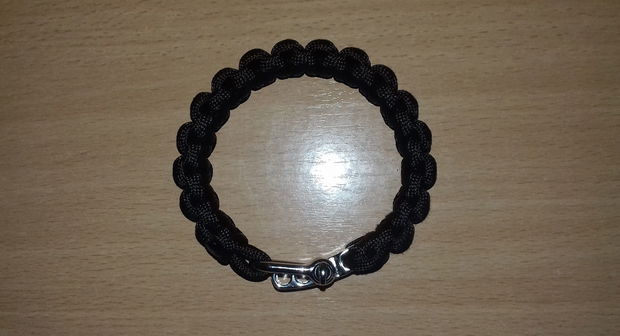 Set paracord negru brățară și breloc