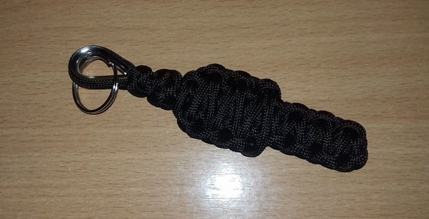 Set paracord negru brățară și breloc