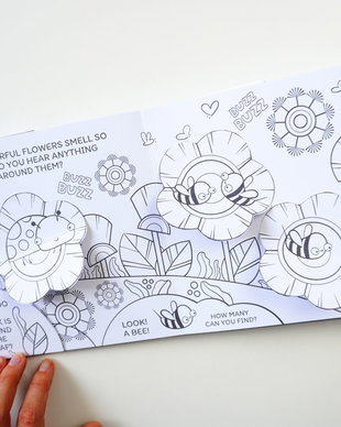 "În Grădină" Carte de colorat DIY  pentru copii