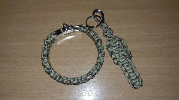 Set paracord roșu brățară și breloc