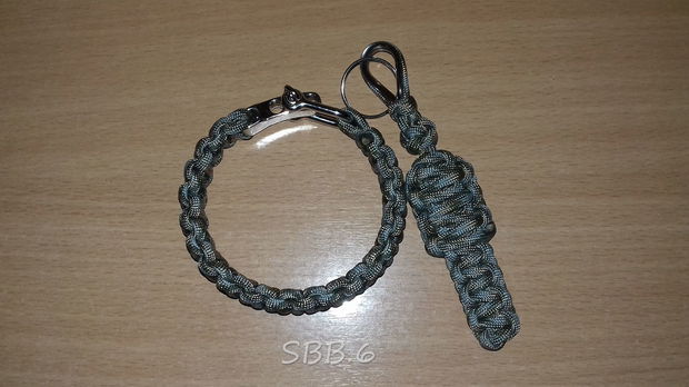 Set paracord roșu brățară și breloc