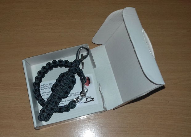 Set paracord roșu brățară și breloc