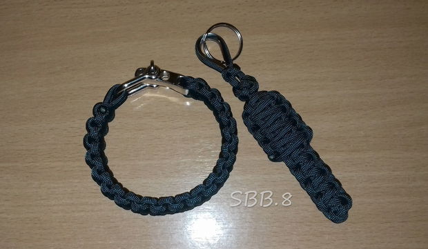 Set paracord roșu brățară și breloc