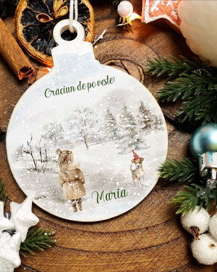 Glob personalizat din lemn - Christmas is Magic