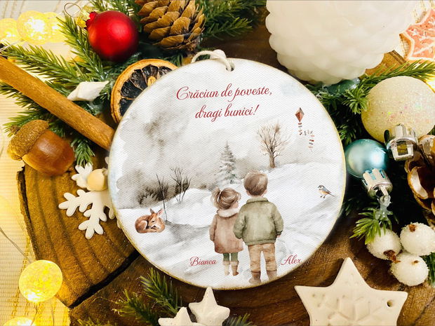 Glob personalizat din lemn - Christmas is Magic