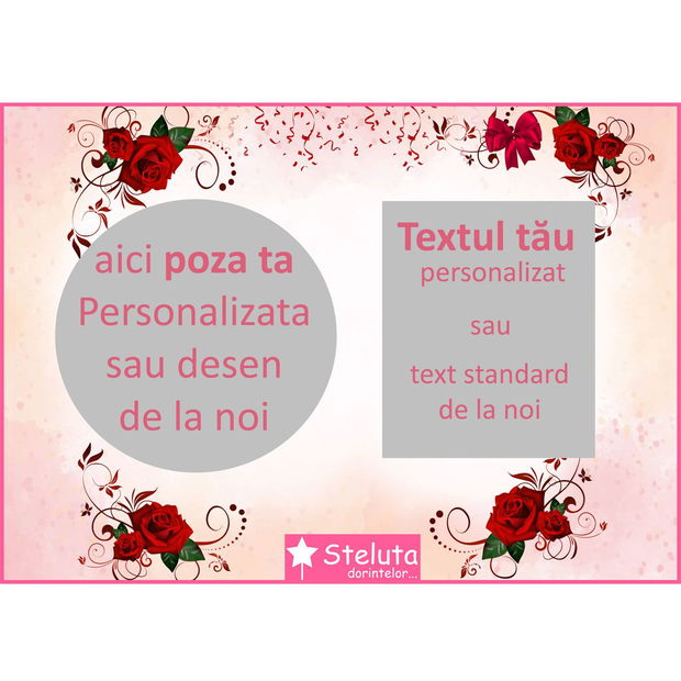 Cadou carte, tablou, felicitări, Crăciun, An nou personalizat cu poza si text.