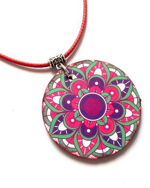 colier lemn mandala 47041