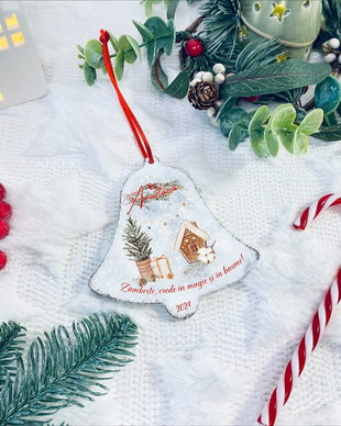 Glob personalizat din lemn - Cozy Christmas