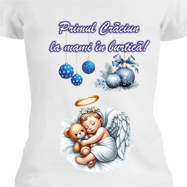 Tricou Personalizat Craciun, Dama, Gravida, TC65