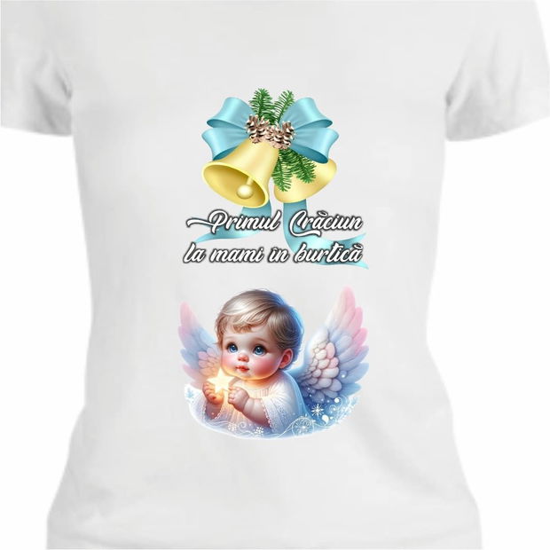 Tricou Personalizat Craciun, Dama, Gravida, TC61