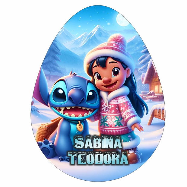 Cutie cadou de Craciun Ou Kinder Surprise, Personalizata, Lemn, Multicolor, CCDB043