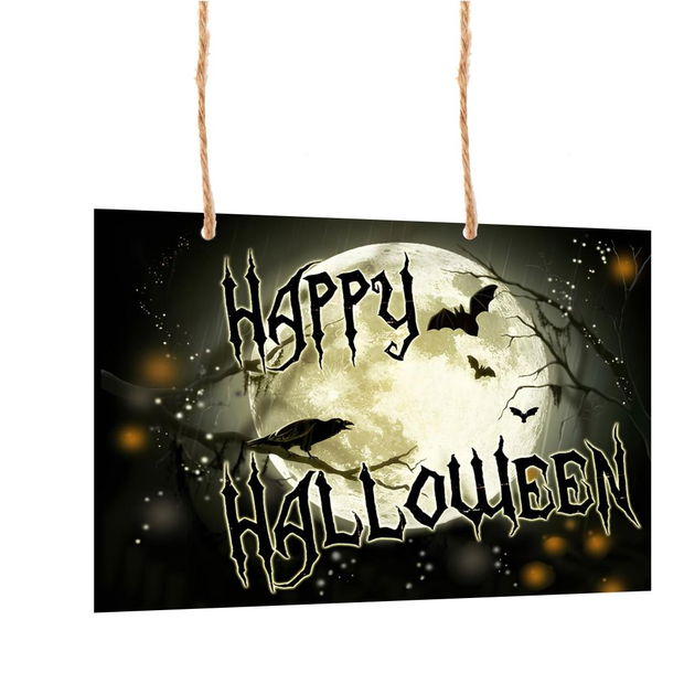 Decoratiune de Halloween, Lemn, Multicolor, 41x29cm, DH034