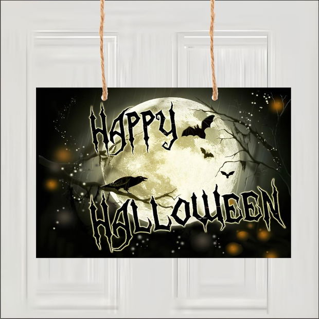 Decoratiune de Halloween, Lemn, Multicolor, 41x29cm, DH034