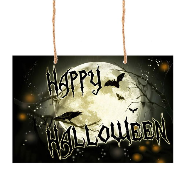 Decoratiune de Halloween, Lemn, Multicolor, 41x29cm, DH034