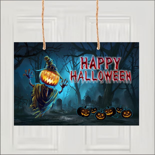 Decoratiune de Halloween, Lemn, Multicolor, 41x29cm, DH035