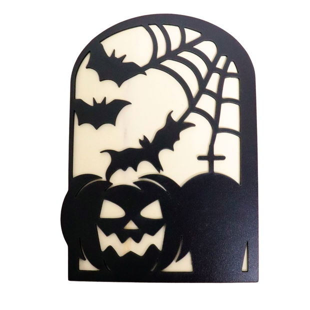 Decoratiune de Halloween, Lemn, Negru, 30×22 cm, DH044