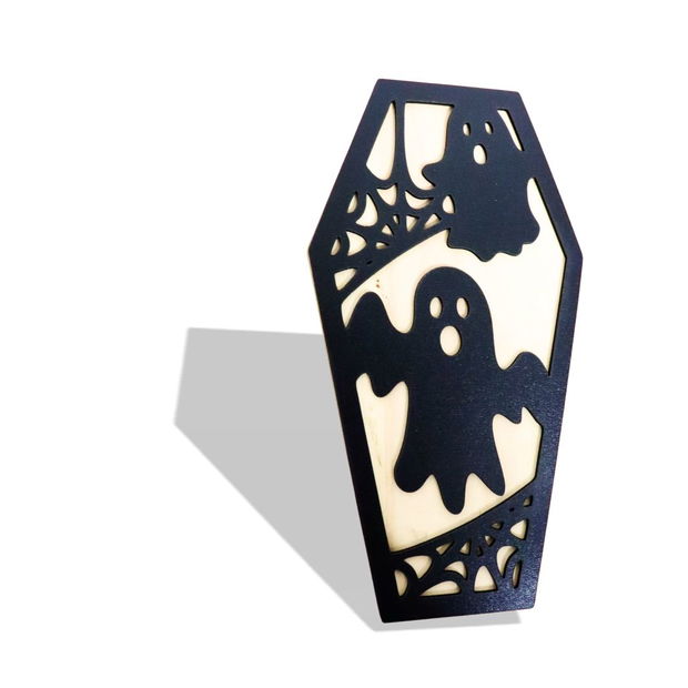 Decoratiune de Halloween, Lemn, Negru, 30×16 cm, DH045