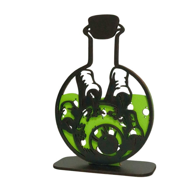 Decoratiune de Halloween, Lemn, Verde, DH067