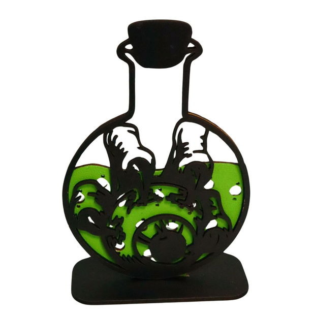 Decoratiune de Halloween, Lemn, Verde, DH067