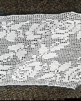 dantela alba crosetata manual  28/22cm