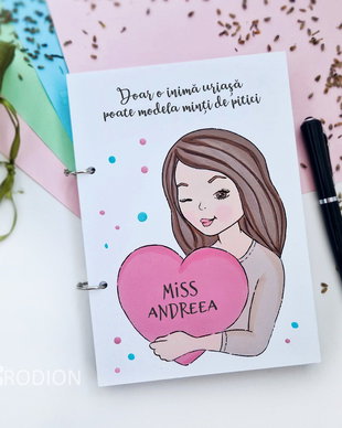 Agenda cadre didactice personalizata cu nume pictata manual