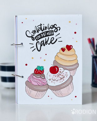 Agenda album cofetarie prajituri pictata manual personalizata