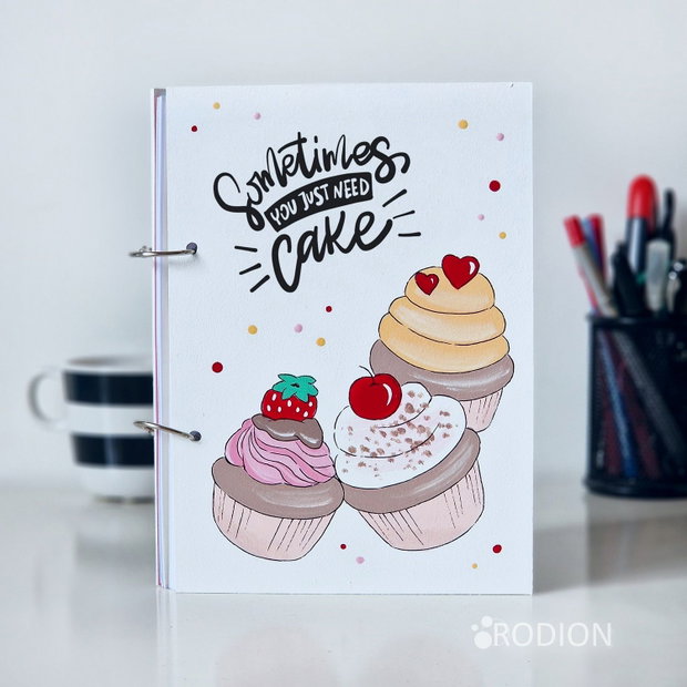 Agenda album cofetarie prajituri pictata manual personalizata