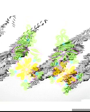 Cercei flori culoare degrade