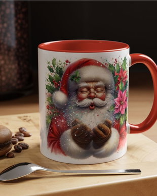 Cana personalizata cu maner si interior rosu