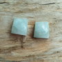 Cabochon acvamarin fatetat, aprox 10x10x4.5 mm (2 buc)