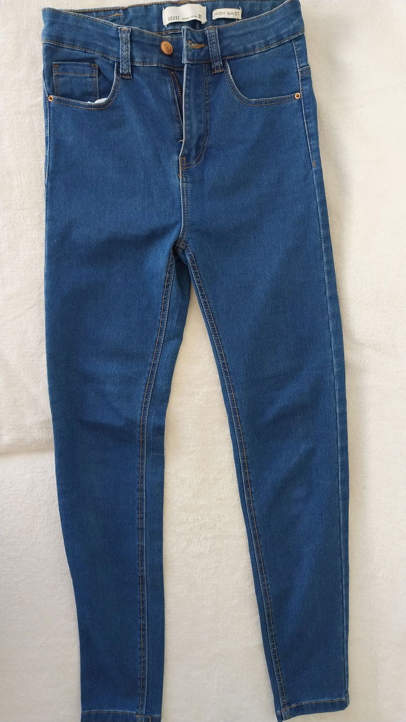 Pantaloni skinny cu talie inalta