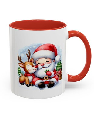 Cana personalizata cu maner si interior rosu