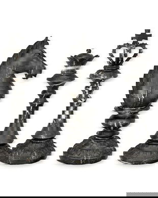 Set trei piese sah negre din rasini