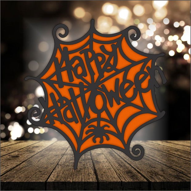 Decoratiune de Halloween, Lemn, Portocaliu, 30×30 cm, DH075