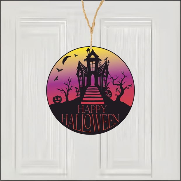 Decoratiune de Halloween, Happy Halloween, Negru, 40×40 cm, DH088