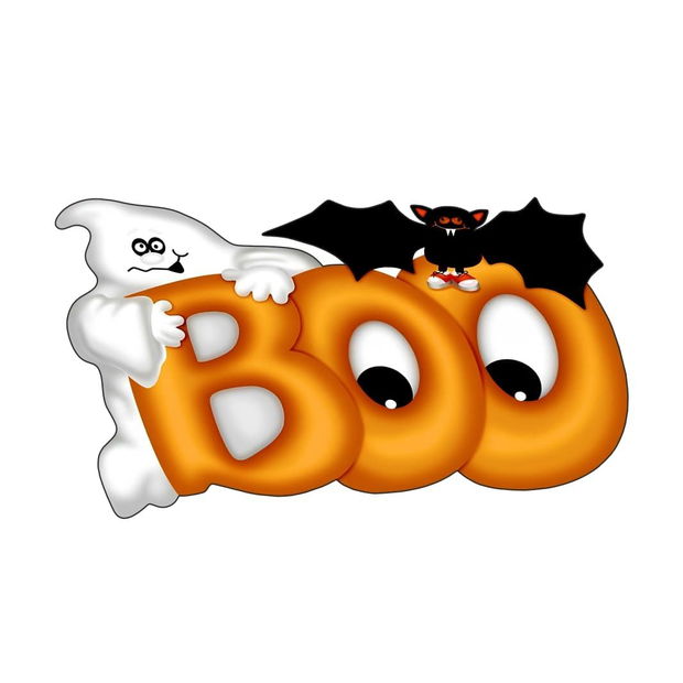 Decoratiune de Halloween, Boo, Portocaliu, 30×20 cm, DH090